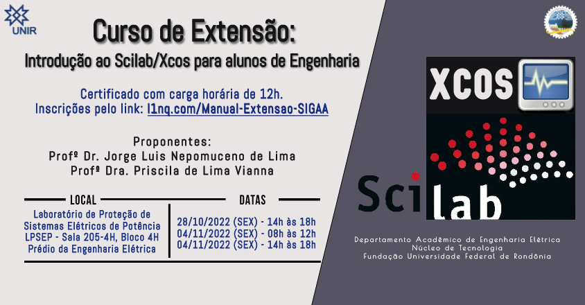 Banner Curso de Extenso Scilab e Xcos